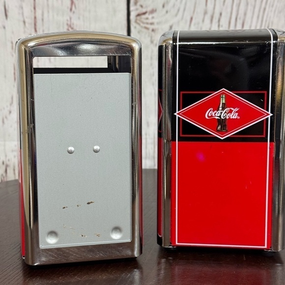 Coca Cola Licensed collectible napkin dispenser Vintage 80s 90s 2 piece set GUC - Picture 15 of 15